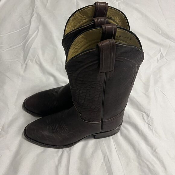 Carter's Handmade Boots Men's Size 8.5C Tatanka Chocolate Buffalo Leather Boots. - Picture 3 of 9